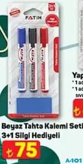 FATİH BEYAZ TAHTA KALEMİ SETİ 3+1 SİLGİ HEDİYELİ